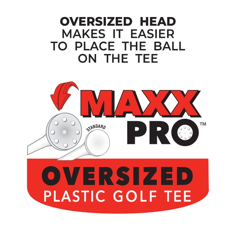 PrideSports 3-1/4" MaxxPro Oversized Plastic Golf Tee, 10 ct, White - Image 4